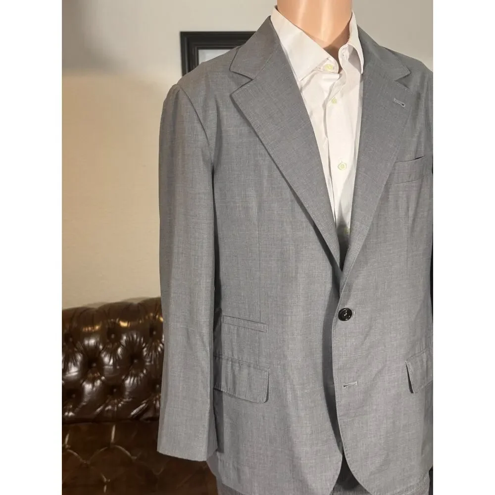 Brunello Cucinelli Gray Wool Silk Blazer Sportcoat 50R 40R EUC Unstructured